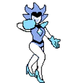 Sprite alternativo da Rainha GIGA socando a Thrash Machine