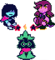 Kris, Susie e Ralsei do newsletter do Verão de 2024