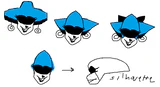 Diferentes designs para a cabeça da Rainha por Toby Fox, vistas na newsletter de Outono de 2024