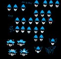 Vários retratos do rosto da Rainha por Toby Fox, vistas na newsletter de Outono de 2024